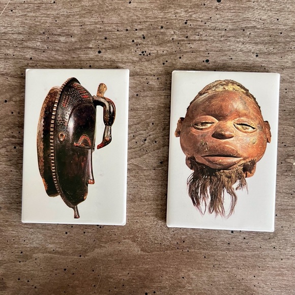 African Masks Magnets Brooklyn Museum LOT of 2 - Picture 1 of 6